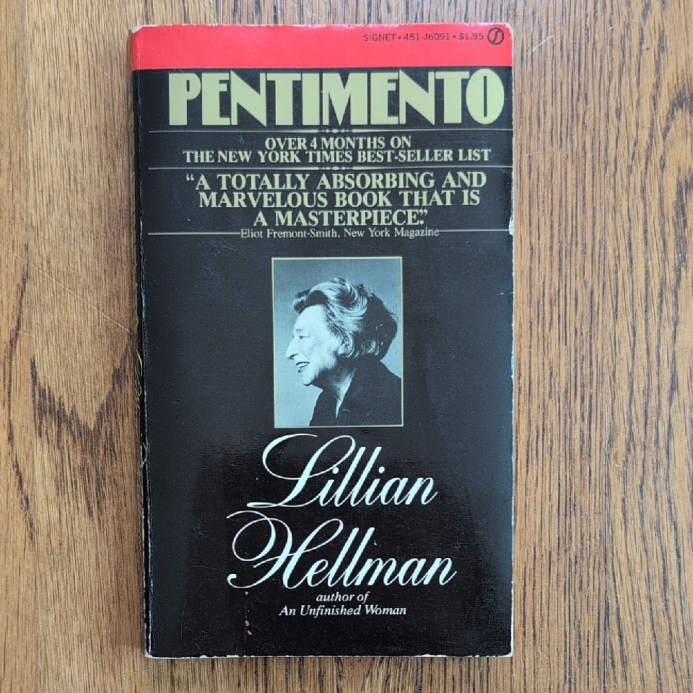 First Printing Vintage Pentimento By Lillian Hellman Paperback Book Nonfiction